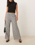 [ASOS DESIGN] ASOS DESIGN wide leg pants in black gingham XS Black gingham