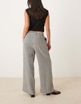Asos Design Wide Leg Pants In Multi