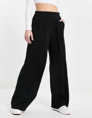 ASOS DESIGN wide leg pants in black | ASOS