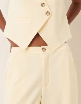 Asos Design Wide Leg Pants In Neutral