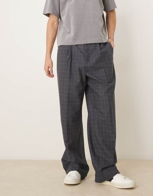 ASOS DESIGN wide leg pants in check , 2 of 5