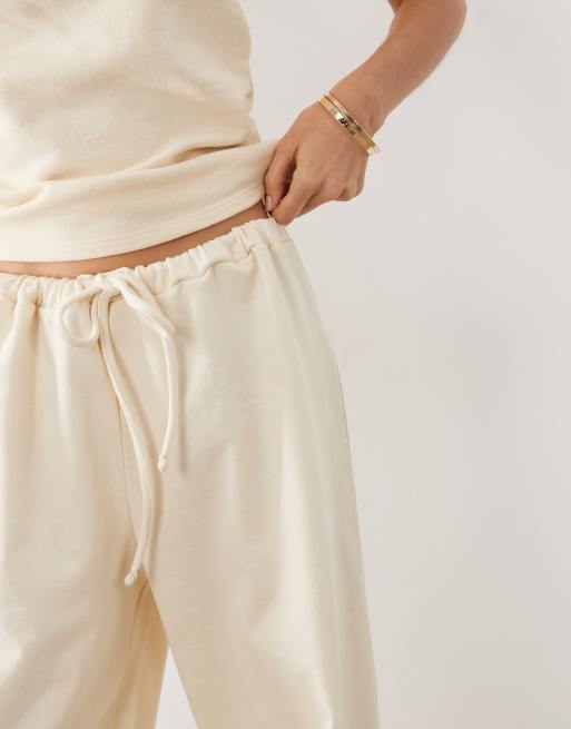ASOS DESIGN wide leg pants in cream (part of a set), 5 of 5
