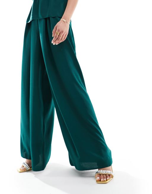 Buy Blue Slinky Wide Leg Trouser Co-ord from Next Spain