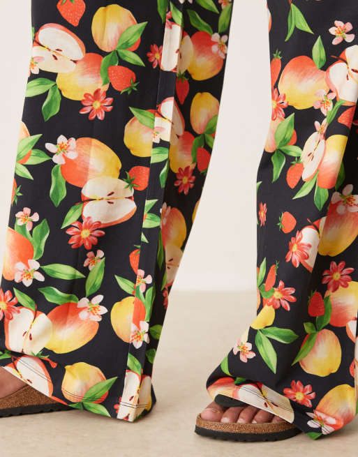 ASOS DESIGN wide leg pants in fruit print - part of a set, 3 of 5