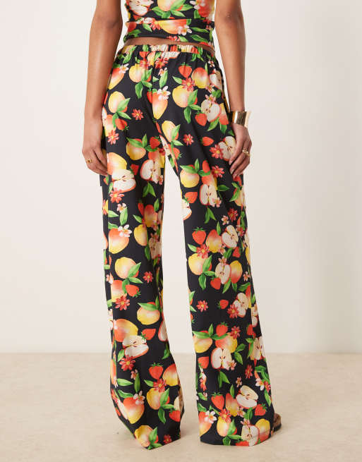 ASOS DESIGN wide leg pants in fruit print - part of a set, 4 of 5