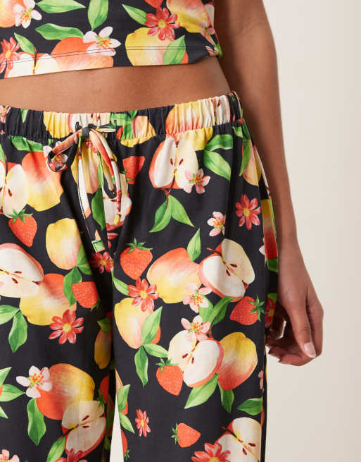 ASOS DESIGN wide leg pants in fruit print - part of a set