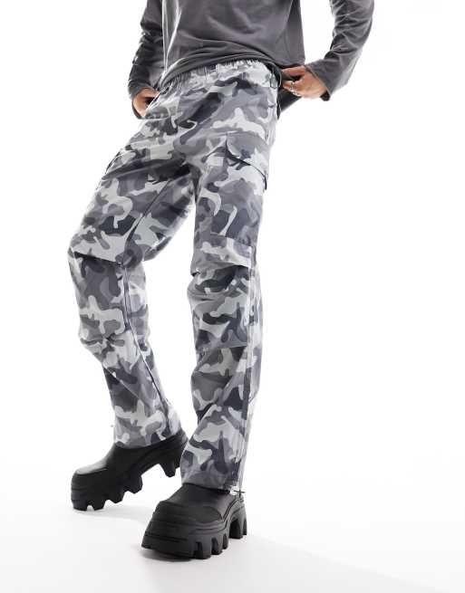 Plus Size Camo Print Side Pocket Cargo Pants Women Print Camouflage  Trousers