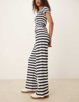 Asos Design Textured Wide Leg Pants In Zebra Print-multi