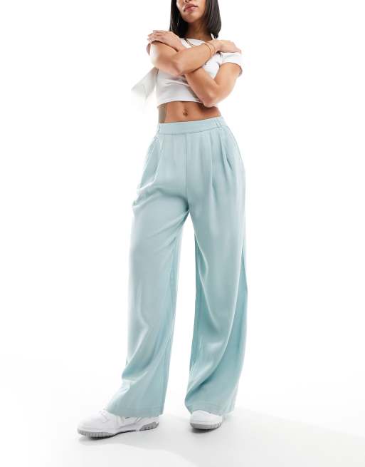 ASOS DESIGN wide leg pants in light blue