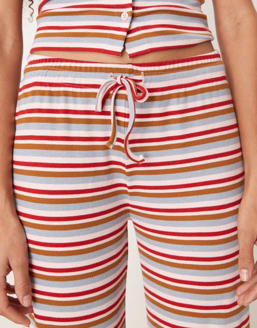 ASOS DESIGN wide leg pants in pink stripe - part of a set, 2 of 5