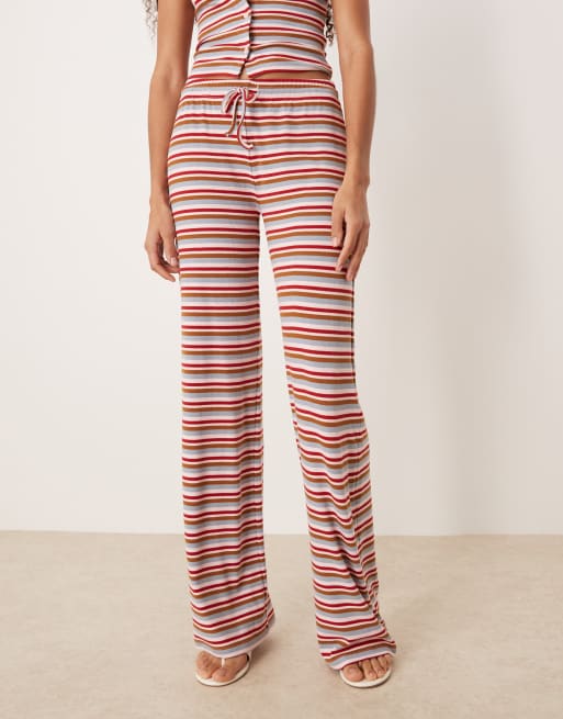 ASOS DESIGN wide leg pants in pink stripe - part of a set, 3 of 5