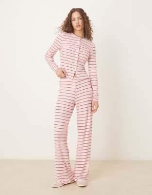 Asos Design Wide Leg Pants In Pink
