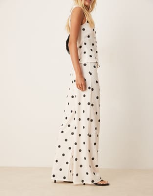 Asos Design Wide Leg Pants In White