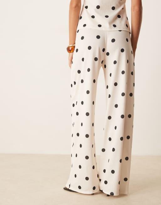 ASOS DESIGN wide leg pants in polka dot print (part of a set), 5 of 5