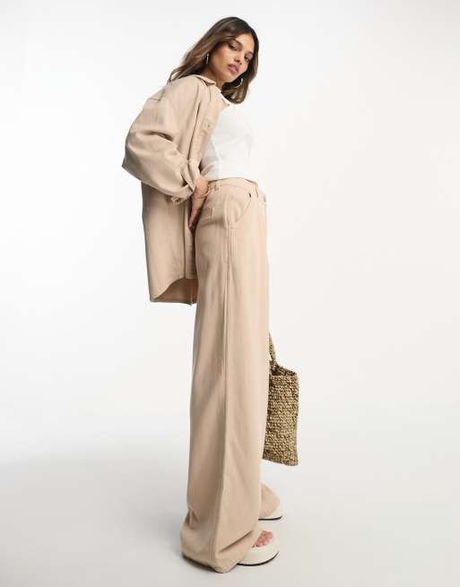 ASOS DESIGN wide leg pants in soft twill - part of a set