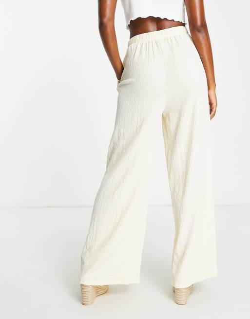 ASOS DESIGN wide leg pants in stone - part of a set