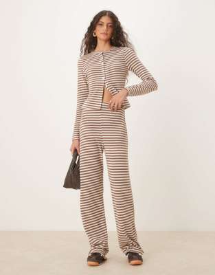 Asos Design Wide Leg Pants In Multi