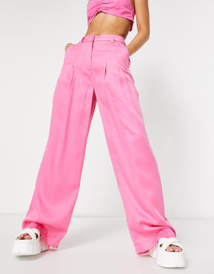 ASOS DESIGN wide leg pants set in hot 
