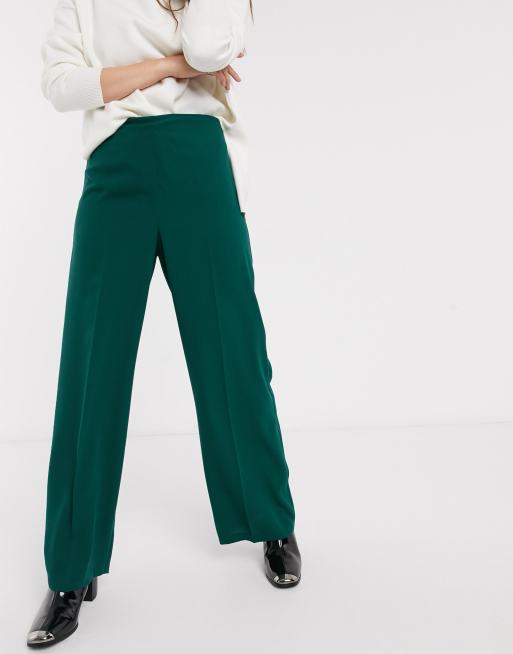 ASOS DESIGN wide leg pants with clean high waist