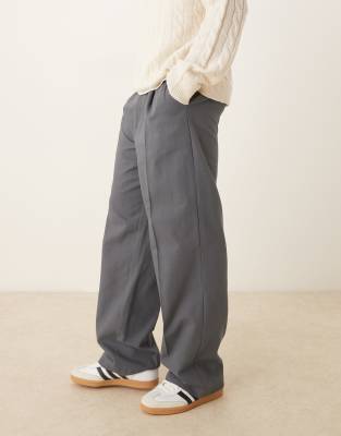 Asos Design Wide Leg Pants With Pleat Detailing