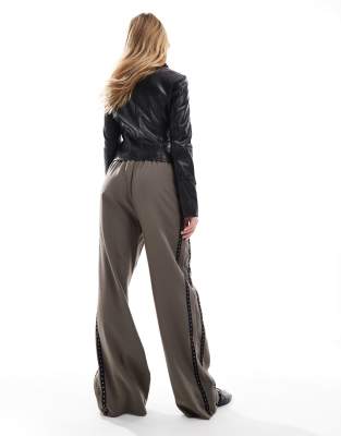 パンツ +DEINET+ STUD WIDE PANTS IN BLACK KDBDL4S6211 WILDSIDE × stein BELTLESS WIDE TAPERED TROUSERS(S BLACK