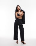 [ASOS DESIGN] ASOS DESIGN wide leg pleated pants in navy pinstripe-Multi 14 Navy pinstripe
