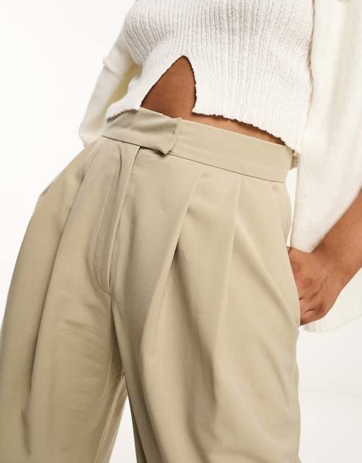 River Island balloon peg trousers in beige