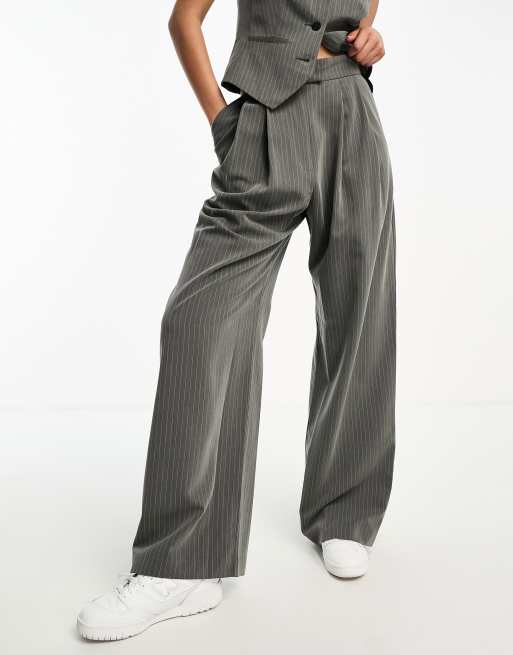 Grey and white hot sale striped pants