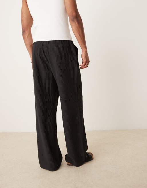 ASOS DESIGN wide leg plisse pants in black (Part of a set), 5 of 5