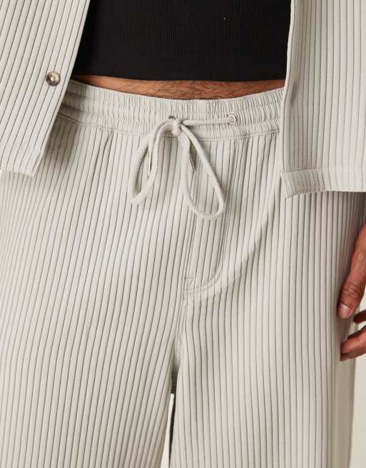 ASOS DESIGN wide leg plisse pants in gray - part of a set, 3 of 5
