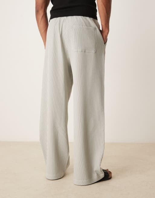 ASOS DESIGN wide leg plisse pants in gray - part of a set, 5 of 5