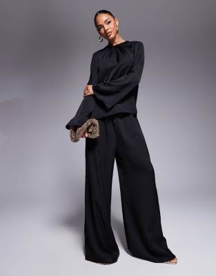ASOS DESIGN WIDE LEG SATIN PANTS 