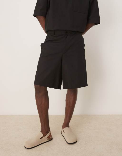 ASOS DESIGN wide leg  short co-ord in black