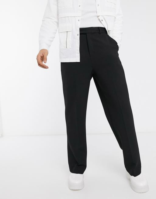 ASOS DESIGN wide leg smart pants in black