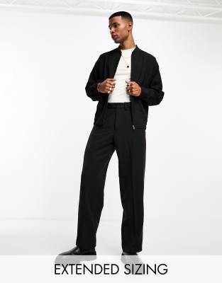 Asos Design Wide Leg Smart Pants In Black In Black