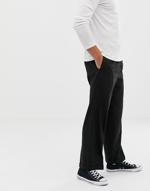 Wide-leg Pants - Black - Men