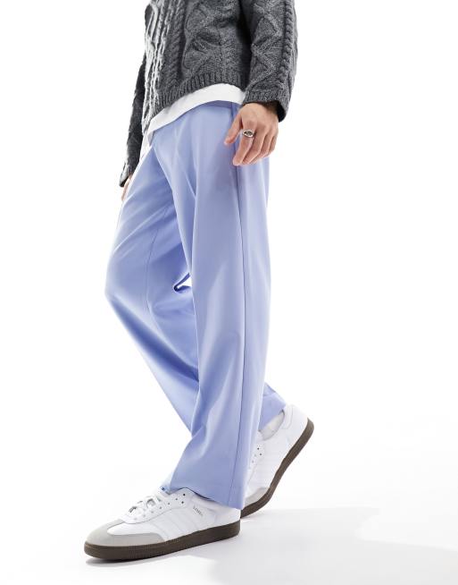 ASOS DESIGN wide leg smart pants in cornflower blue, 3 of 5