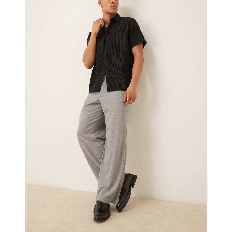 ASOS DESIGN wide leg smart pants with double pleat in