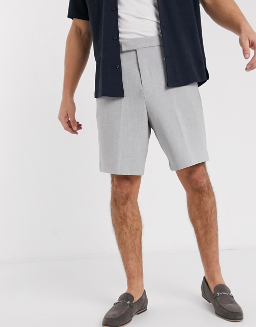 ASOS DESIGN wide leg smart shorts in grey