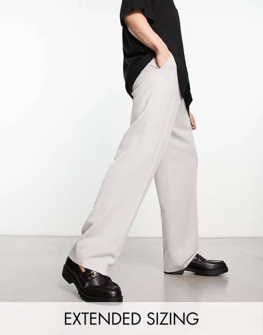 Light grey wide leg hot sale trousers