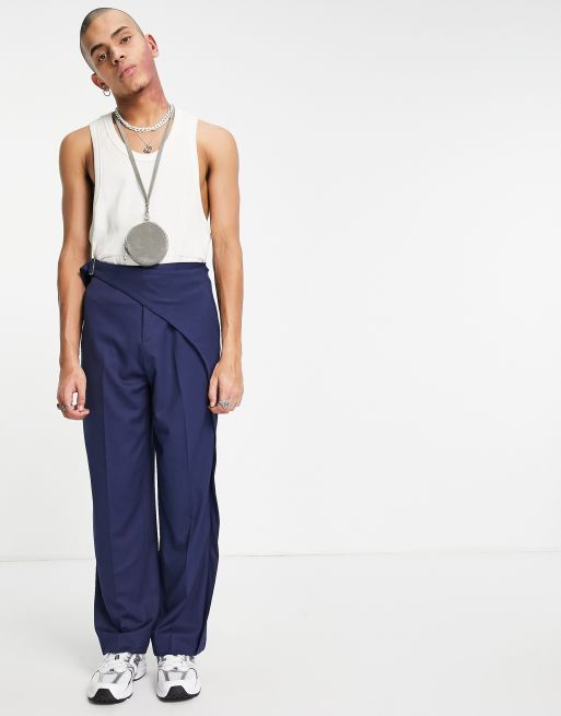 Asos design wide leg trousers with clearance pleat detail