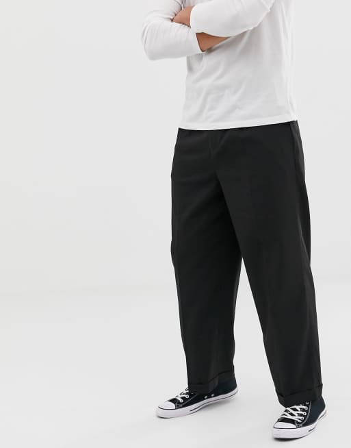 Mens extra wide shop leg trousers uk