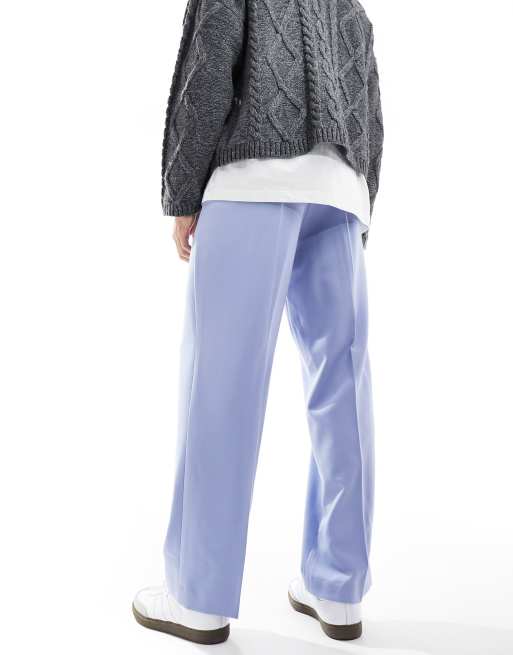 ASOS DESIGN wide leg smart trousers in cornflower blue, 2 of 5