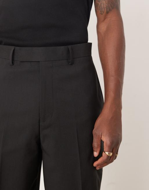 ASOS DESIGN wide leg suit pants in black