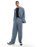 [ASOS DESIGN] ASOS DESIGN wide leg suit pants in blue W30 L30 Slate Blue