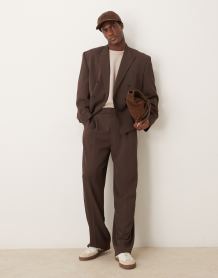 ASOS DESIGN fisherman rib knit cardigan with raglan detail in oatmeal