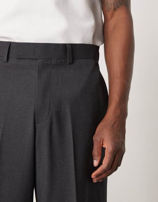 ASOS DESIGN - Pantalon met wijde pijpen in antracietgrijs