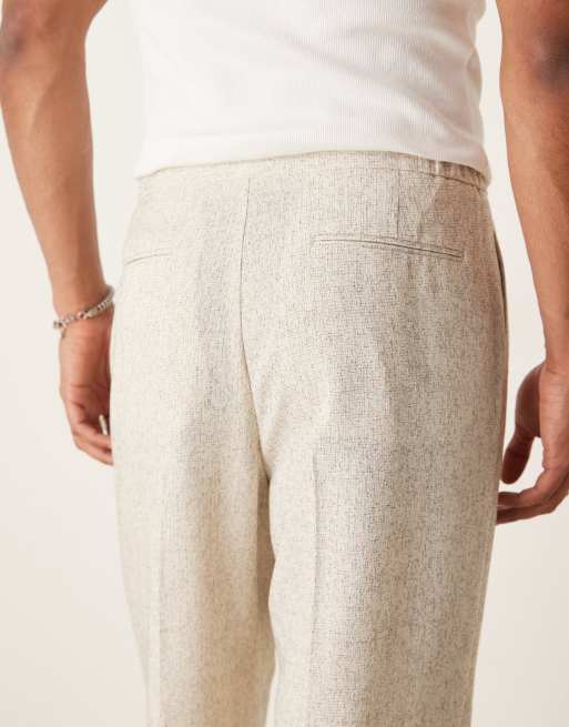 ASOS DESIGN wide leg suit pants in cream