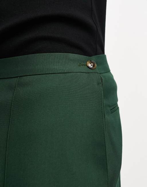 High-waist Dress Pants - Dark green - Ladies