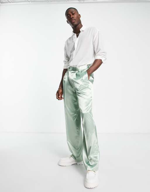 ASOS DESIGN flare suit pants in sage green - ShopStyle